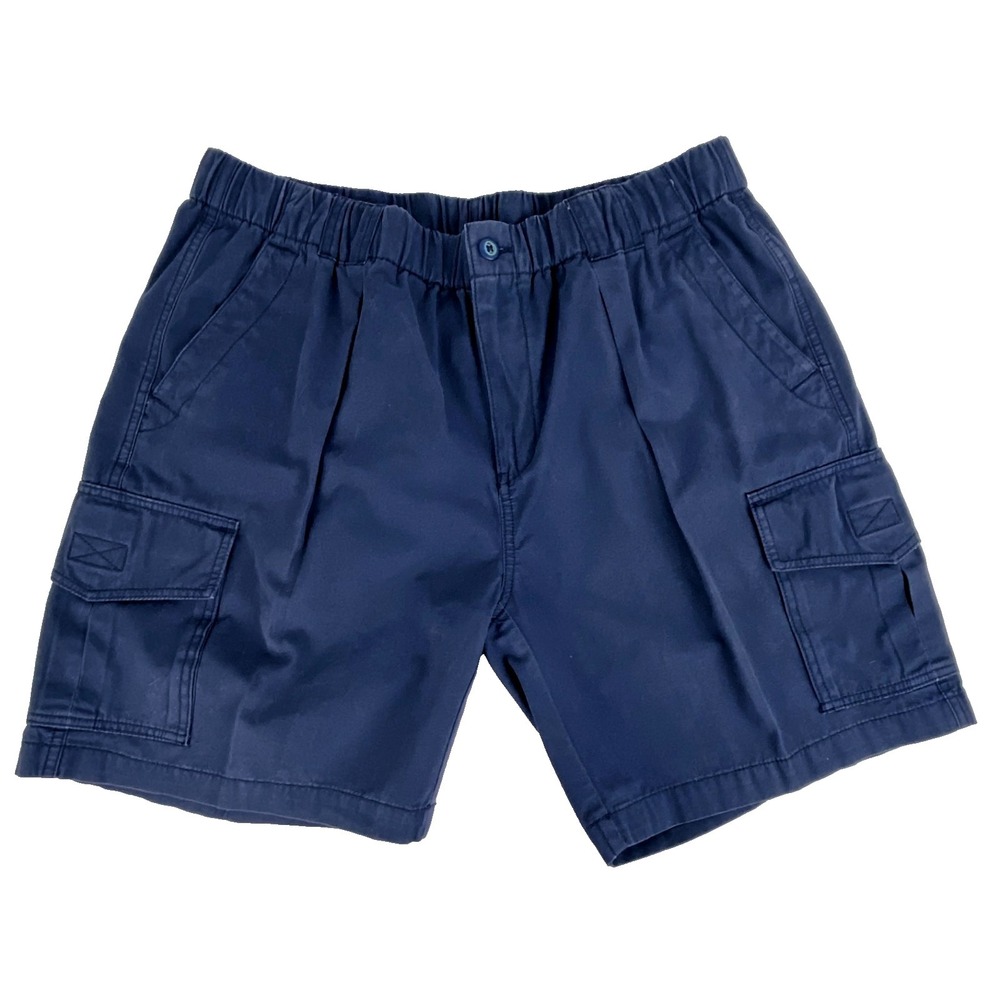 Tommy Bahama Relax Cargo Shorts Men's L Navy Blue Stretch Waist, Cotton Comfort